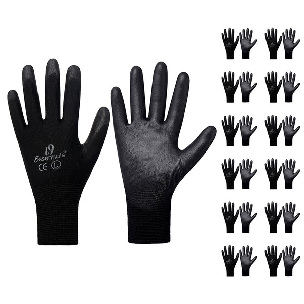 12 PAIRS Men Work Gloves – Lightweight Grip Gloves for Work