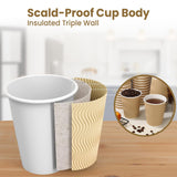 Biodegradable 6-oz 78 X 72 X 68 | 500 pcs | 3 Layered Insulated Ripple Wallpaper Cup