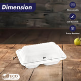 Biodegradable Sugarcane Bagasse 2 Compartment Take out Container for Hot and Cold Food | 9"x 6" | 200 Pcs | Environmental Friendly