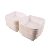 125Pcs Eco-Friendly Sugarcane Bagasse Burger Box Clamshell (6"x6") Durable Biodegradable and Compostable Food Containers for Burgers, Sandwiches, Meals - Sustainable Takeout Boxes for Home & Business