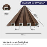 Wood Brown WPC Wall Panel | 0.86 in. x ½ ft. x 10 ft | Low Maintaince Easy Clean Diffuser Decorative WPC Wall Panelling (22 sq. ft/Case)