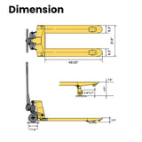 ARROW Steel Pallet Jack, 5500 lbs Capacity, Fork Sizes 48” x 21”