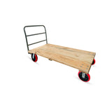 BOONE Heavy Duty hardwood Industrial Platform Cart 60"X 30” with 2000 lbs Capacity, and 8' red swivel wheels