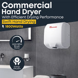 OPTIMIZER Automatic Commercial Hand Dryer | Stainless-Steel Bathroom Appliances 1800W White