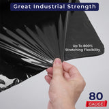 Industrial Grade (Pack of 4) 18" x 1500Ft Pallet Stretch Wrap Rolls Black 80 Gauge Thickness Shrink Wrap Roll for Hand Use 800% Stretchable Heavy Duty Shrink Film for Industrial Strength & Protection