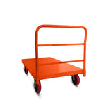 BOONE Diamond Plate Heavy Duty Orange Platform Cart 60 inches x 30 inches 2000Lb Capacity 8'' Red Swivel Wheels