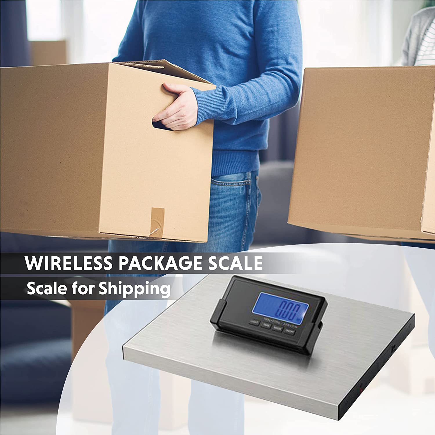 5Seconds™ Wireless Shipping Scale, 440LBs, 15”x12” Heavy Duty