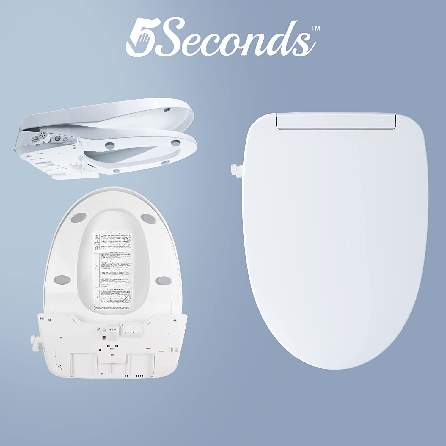 Aim to Wash! Smart toilet seat Resin White Elongated Soft Close